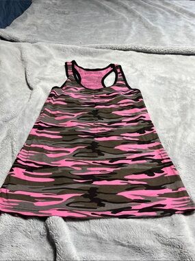 Miami Style Pink & Olive Camo Racerback Tank